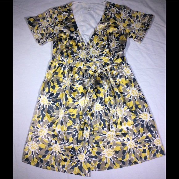 Banana Republic Yellow Floral Wrap Dress - Picture 2 of 8